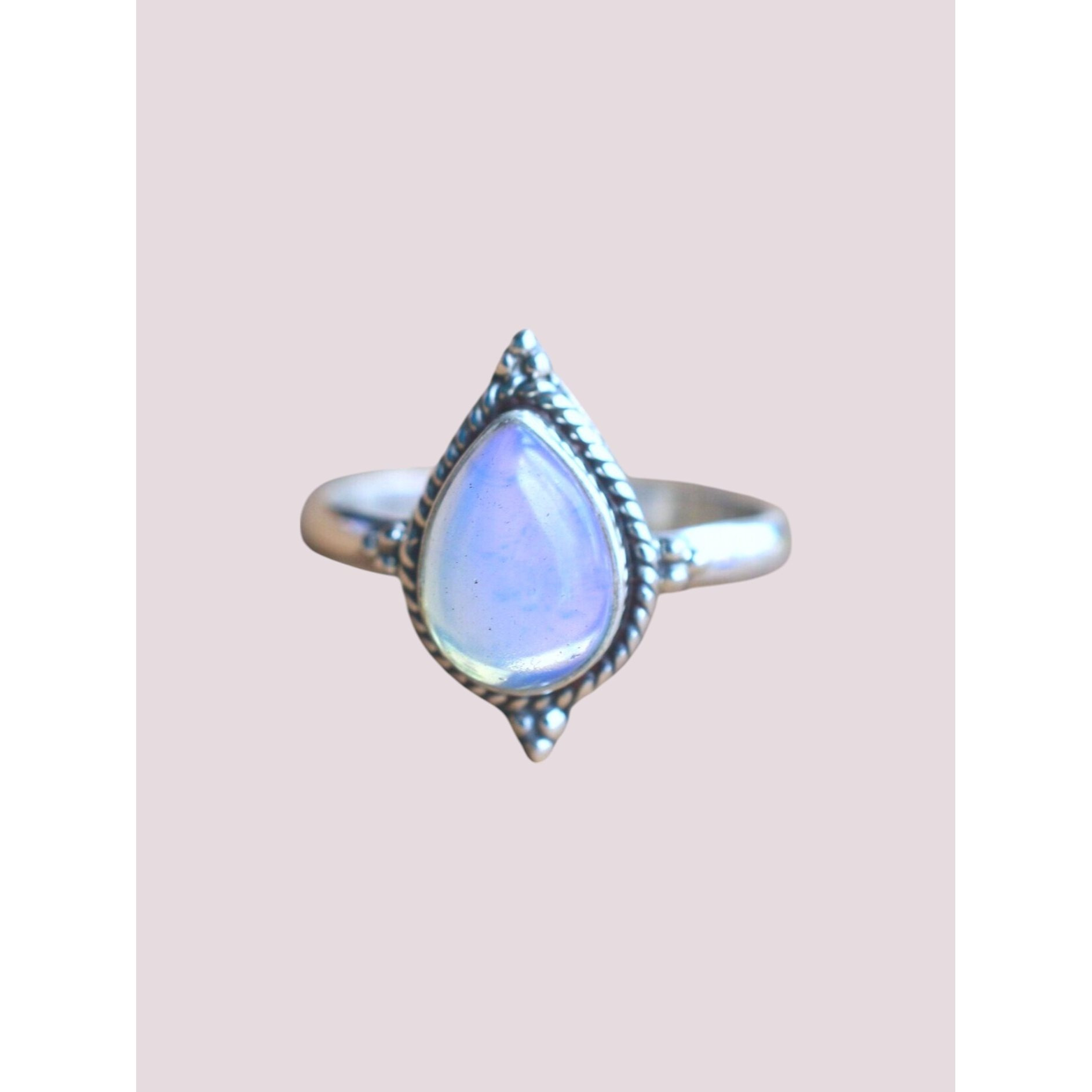 925 Silver Pear Shape Gemstone Ring
